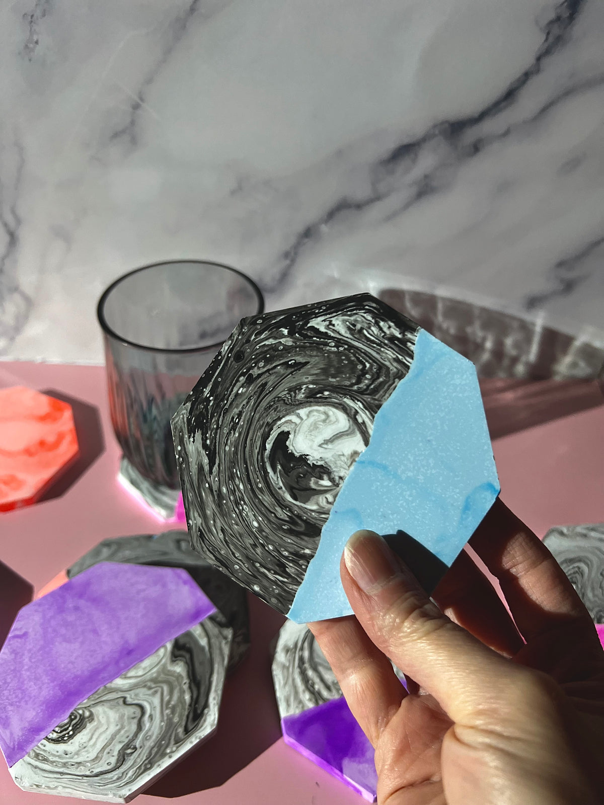 A Little Marbled Coaster Set