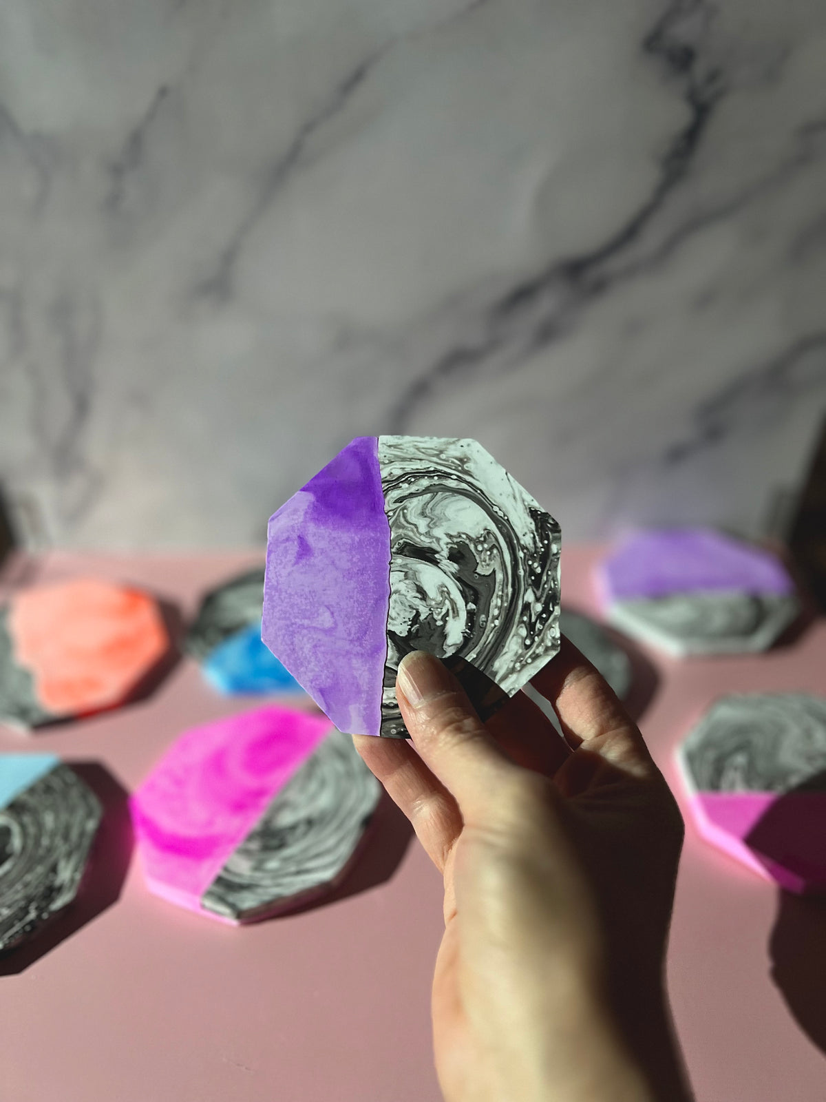 A Little Marbled Coaster Set