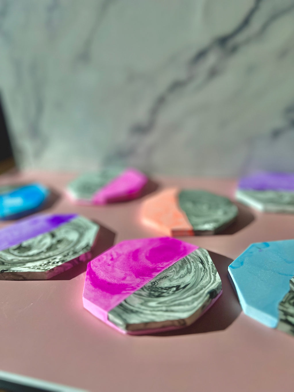 A Little Marbled Coaster Set
