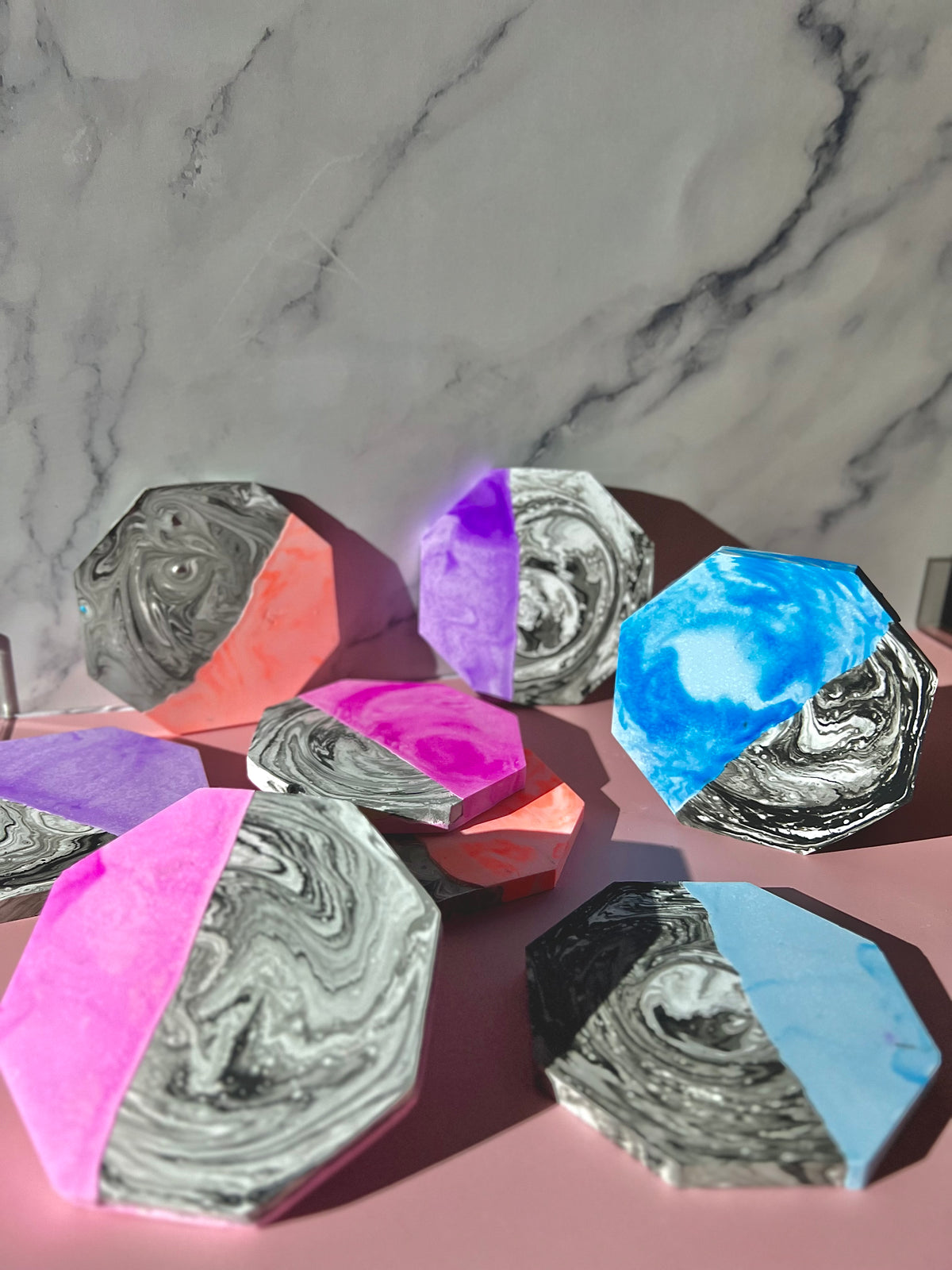A Little Marbled Coaster Set