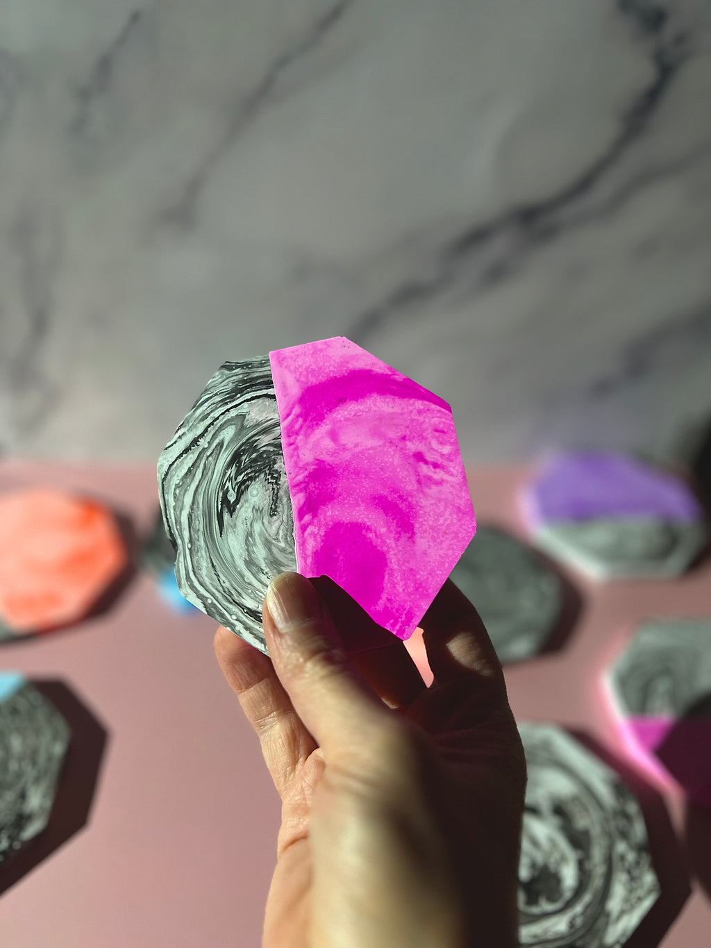 A Little Marbled Coaster Set