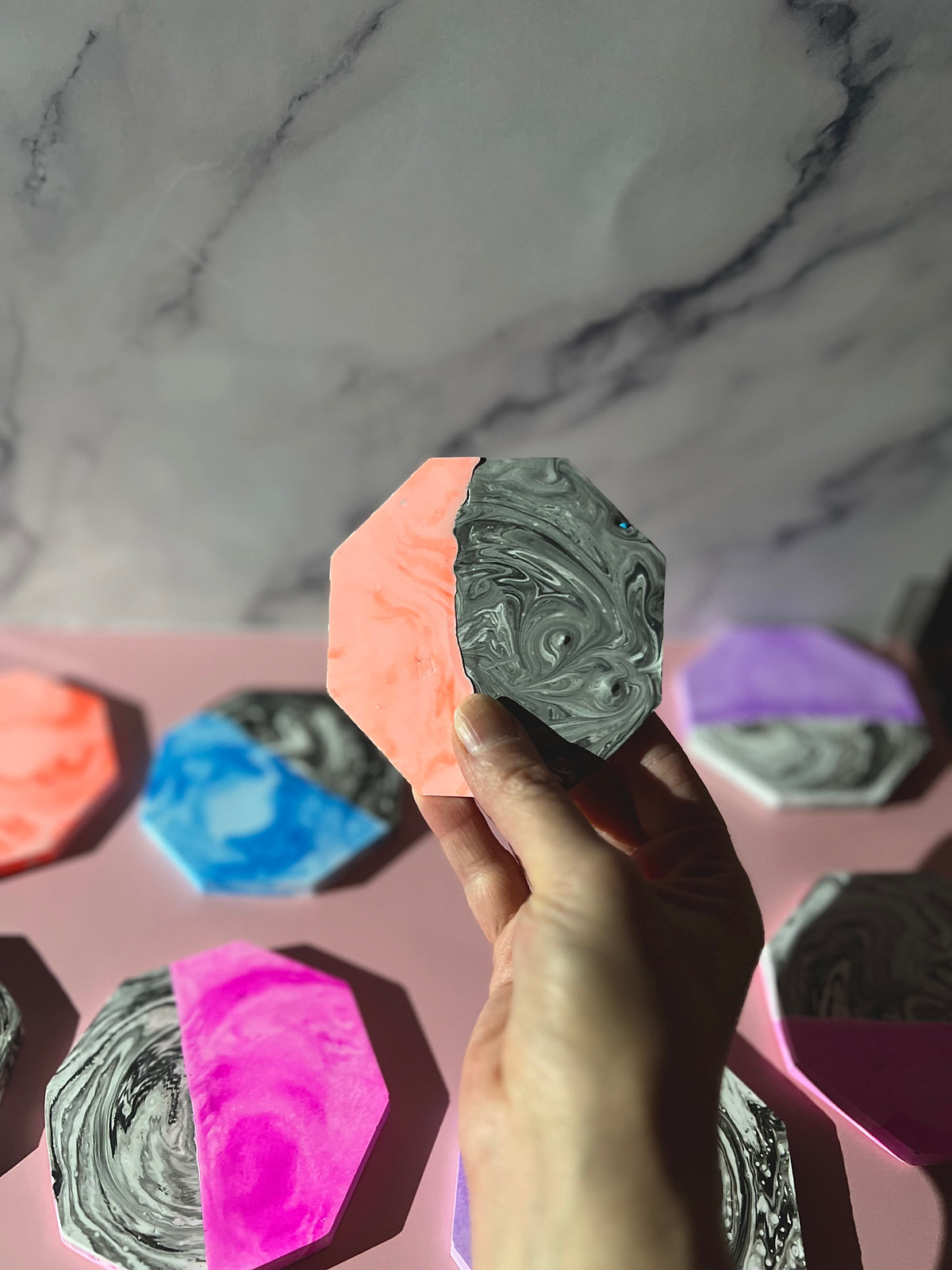 A Little Marbled Coaster Set