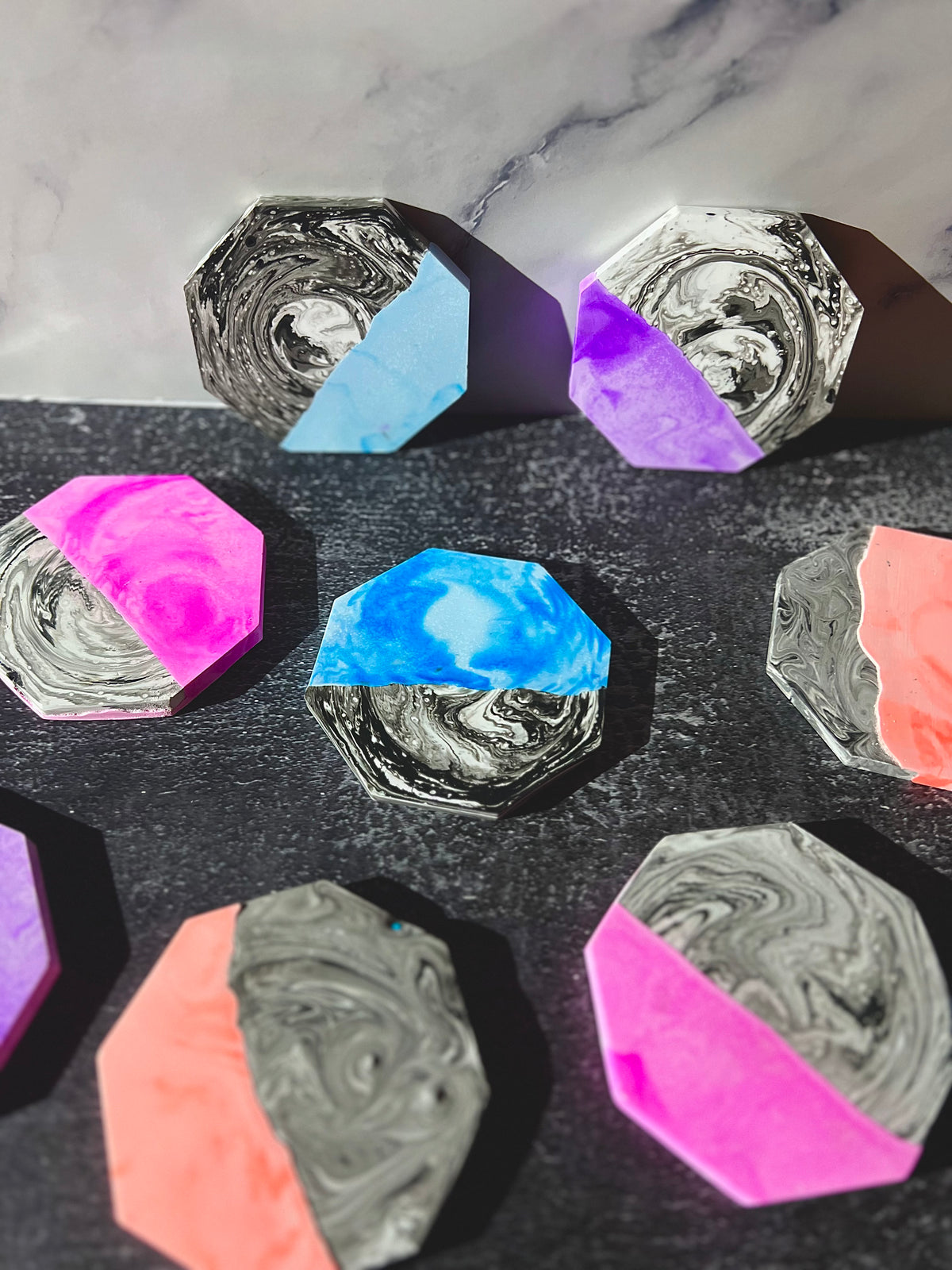 A Little Marbled Coaster Set
