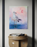 White Celestial Bird - Original oil painting on canvas