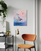 White Celestial Bird - Original oil painting on canvas