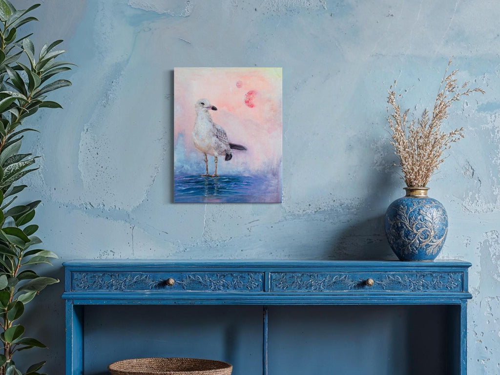 White Celestial Bird - Original oil painting on canvas