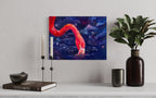 Pink Flamingo: Original oil painting on canvas inspired by science fiction