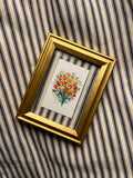 Framed Watercolor Flower Bouquet Painting: Original Mini Botanical Art, Birthday or Anniversary Gift