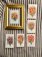 Framed Watercolor Flower Bouquet Painting: Original Mini Botanical Art, Birthday or Anniversary Gift