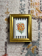 Framed Watercolor Flower Bouquet Painting: Original Mini Botanical Art, Birthday or Anniversary Gift