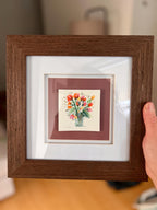 Framed Flower Bouquet Anniversary Gift, Watercolor Painting, Original Floral Wall Art