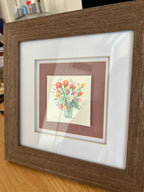 Framed Flower Bouquet Anniversary Gift, Watercolor Painting, Original Floral Wall Art