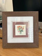 Framed Flower Bouquet Anniversary Gift, Watercolor Painting, Original Floral Wall Art