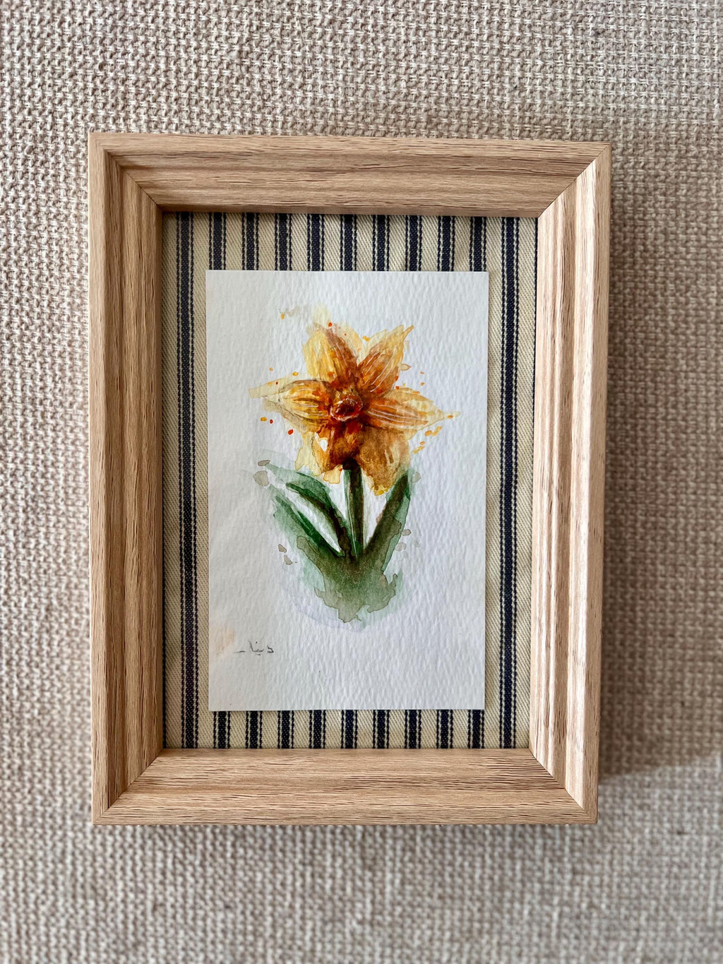 Framed Daffodil Watercolor Painting, Original Floral Art, Mother’s Day Gift