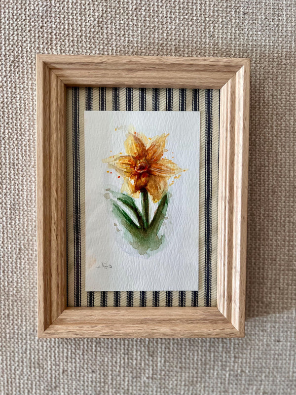 Framed Daffodil Watercolor Painting, Original Floral Art, Mother’s Day Gift