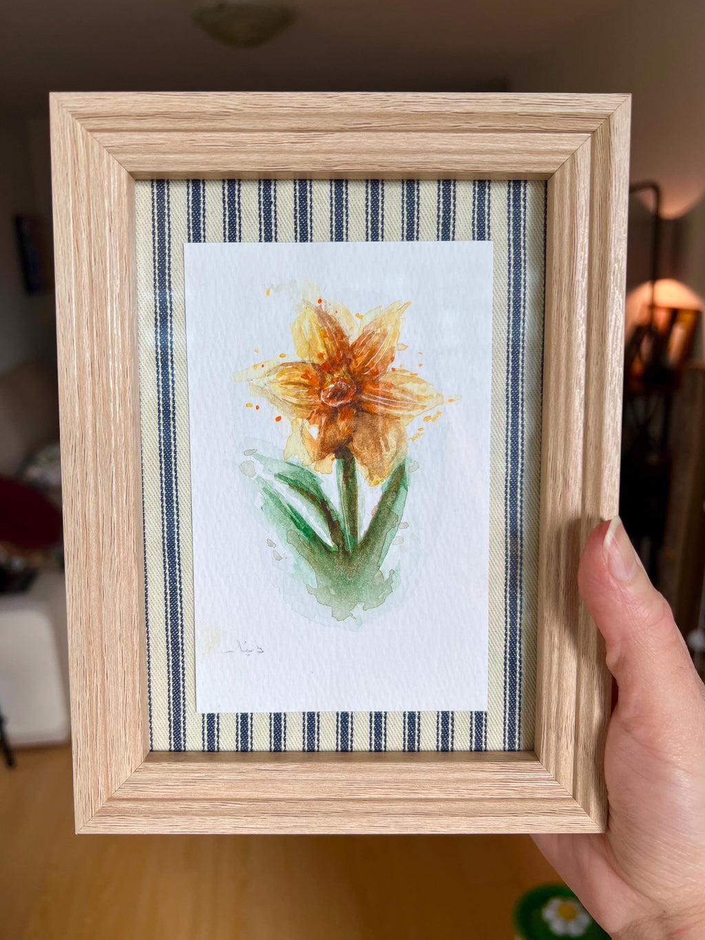 Framed Daffodil Watercolor Painting, Original Floral Art, Mother’s Day Gift