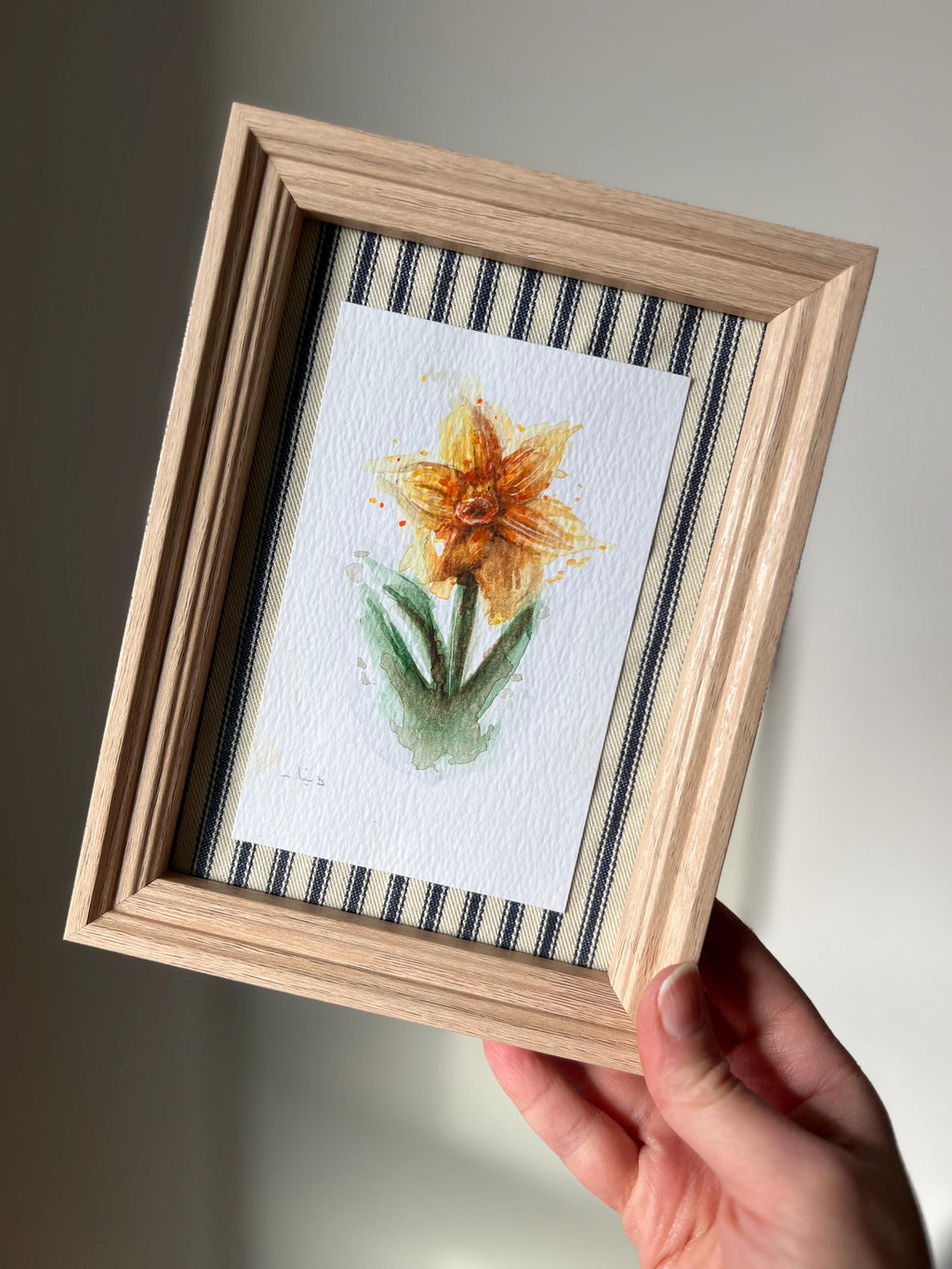 Framed Daffodil Watercolor Painting, Original Floral Art, Mother’s Day Gift