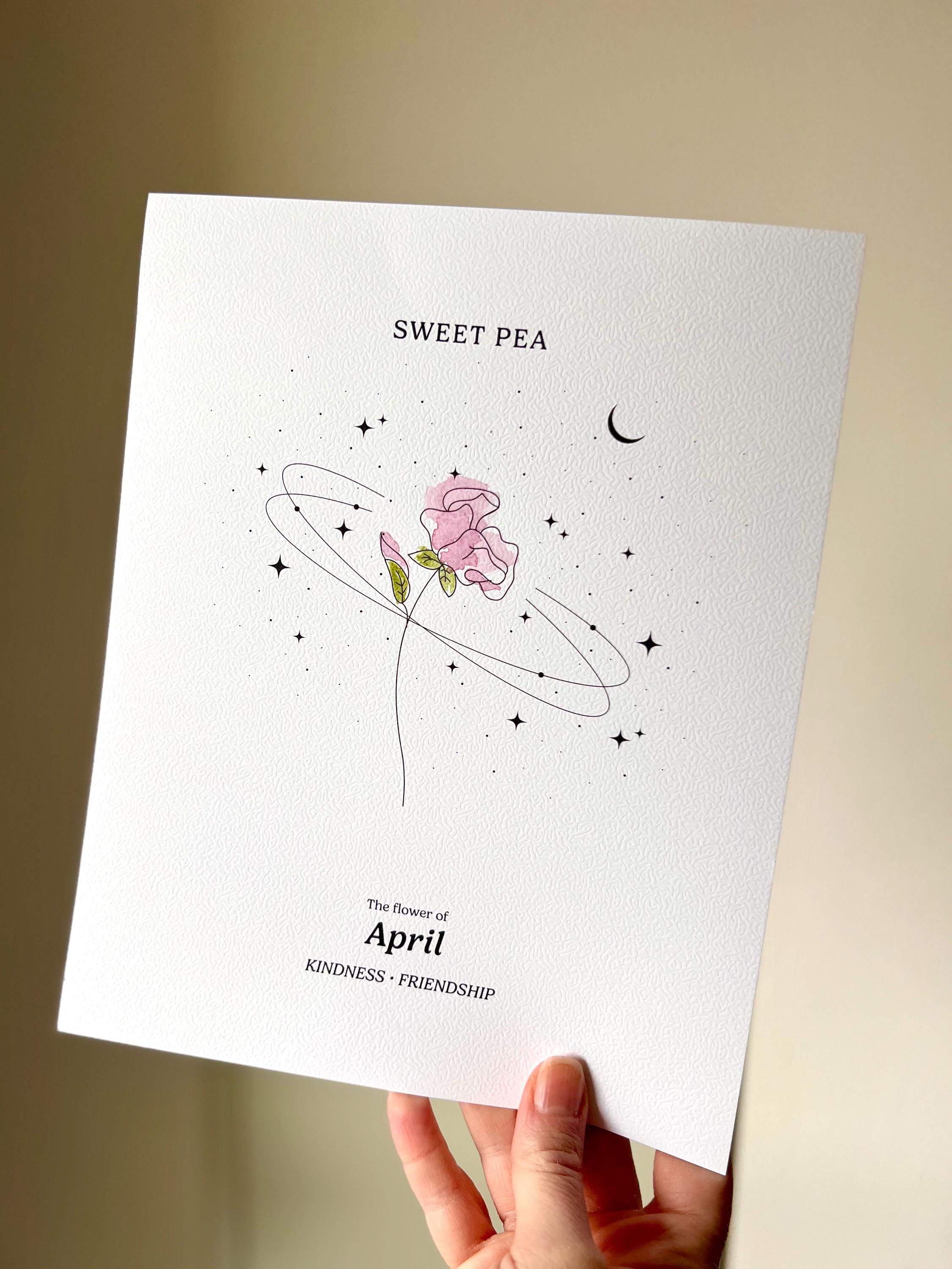 Original Birth Month Flower Watercolor Paintings – Hand Painted Prints, Human Made Art, Birthday Gift