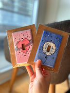 Hand-Painted Moon Balloon Light Switch Plates, Kids Nursery Blue Wall Art, Cute Space Theme Outlet Cover