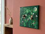 Hand-Painted Dark Green Floral Switch Plate, Moon Stars Wall Art Cover, Dark Academia Decor