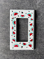Hand Painted Watermelon Light Switch Plate Cover, Kitchen Wall Art