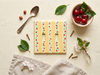 Hand-Painted Yellow Stripes Cherries Light Switch Plate, Kitchen Wall Art