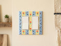 Hand-Painted Flowers Switch Plate, Butter Yellow and Blue Floral Wall Art, Home Outlet Cover