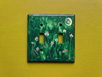 Hand-Painted Dark Green Floral Switch Plate, Moon Stars Wall Art Cover, Dark Academia Decor