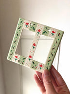 Hand-Painted Flowers Switch Plate, Butter Yellow and Blue Floral Wall Art, Home Outlet Cover