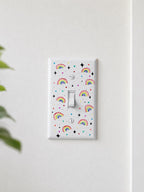 Hand-Painted Rainbow Light Switch Plate, Colorful Wall Outlet Cover Art