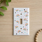 Hand-Painted Rainbow Light Switch Plate, Colorful Wall Outlet Cover Art