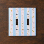 Hand-Painted Flowers Switch Plate, Baby Pink and Light Blue Floral Wall Art, Home Outlet Cover