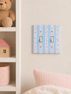 Hand-Painted Flowers Switch Plate, Baby Pink and Light Blue Floral Wall Art, Home Outlet Cover
