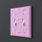Hand-Painted Birthday Cake Sprinkles Light Switch Plate, Ice Cream Frosting Glazed Donut Outlet Cover
