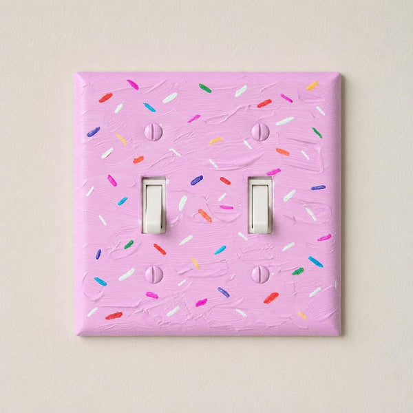 Hand-Painted Birthday Cake Sprinkles Light Switch Plate, Ice Cream Frosting Glazed Donut Outlet Cover