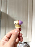 Handpainted Wooden Drawer and Cupboard Door Knob, Lavender and Black Dots with Gold Accent, Modern Farmhouse Cabinet Pulls Ho
