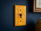 Hand-Painted Yellow Bee Pattern Light Switch Plates, Bumblebee Kitchen Decor, Outlet Cover Wall Art