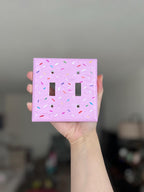 Hand-Painted Birthday Cake Sprinkles Light Switch Plate, Ice Cream Frosting Glazed Donut Outlet Cover