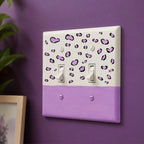Hand-Painted Leopard Pattern Light Switch Plate, Purple Modern Pastel Cheetah Spots Outlet Wall Art