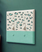 Hand-Painted Leopard Pattern Light Switch Plate, Purple Modern Pastel Cheetah Spots Outlet Wall Art
