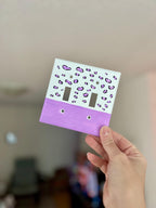 Hand-Painted Leopard Pattern Light Switch Plate, Purple Modern Pastel Cheetah Spots Outlet Wall Art