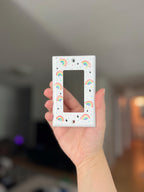 Hand-Painted Rainbow Light Switch Plate, Colorful Wall Outlet Cover Art