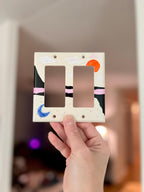 Unique Hand Painted Modern Sun and Moon Switch Plate Cover
