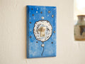 Hand-Painted Moon Balloon Light Switch Plates, Kids Nursery Blue Wall Art, Cute Space Theme Outlet Cover