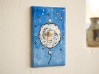 Hand-Painted Moon Balloon Light Switch Plates, Kids Nursery Blue Wall Art, Cute Space Theme Outlet Cover