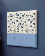 Hand-Painted Leopard Pattern Light Switch Plate, Purple Modern Pastel Cheetah Spots Outlet Wall Art
