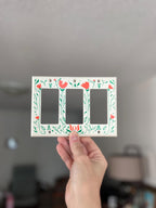 Hand-Painted Floral Light Switch Plate Cover, Orange Flowers Modern Wall Art