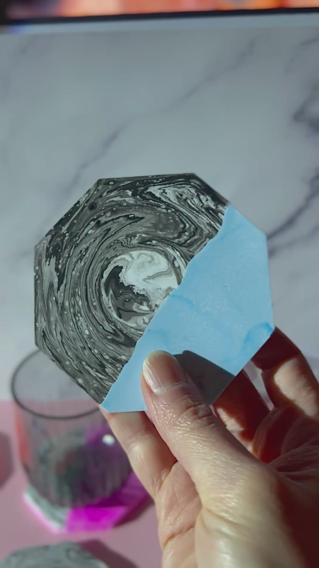 A Little Marbled Coaster Set