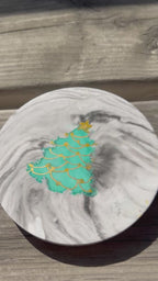 A Christmas Marble Coaster Set